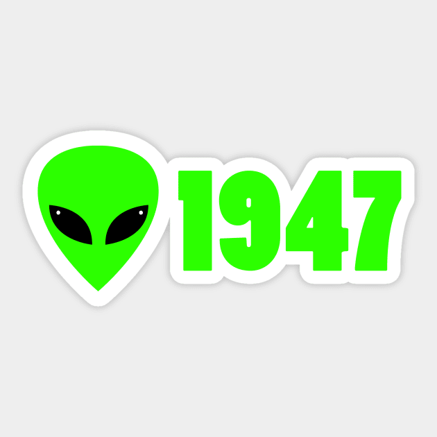 1947 UFO ALIEN Sticker by roswellboutique